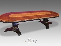 10.4ft Designer Regency Style Mahogany / Burr Ash Dining Table French Polished