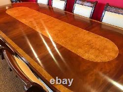 10.4ft Designer Regency Style Mahogany / Burr Ash Dining Table French Polished