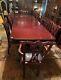10 Mahogany Chippendale Style Claw Foot Dining Chairs With Table Set