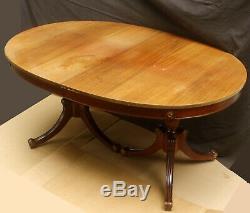 100x42 Antique Vintage Chippendale Mahogany Wooden Double Pedestal Dining Table