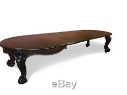 12ft Opulent, 1831 1901, Antique William IV Cuban mahogany table French polished