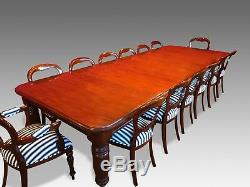 12ft Opulent, 1831-1901, Grand English Victorian Cuban mahogany dining table