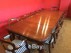 12ft Opulent, 1831-1901, Grand English Victorian Cuban mahogany dining table