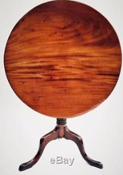 1750-1795 Chippendale Antique Table Federal Furniture Mahogany Tilt Top Table