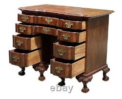 18th C Antique Chippendale Mahogany Shell Carved Knee Hole Desk / Dressing Table