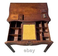 18th C Antique Irish Chippendale Mahogany Writing Desk / Dressing Table Lowboy
