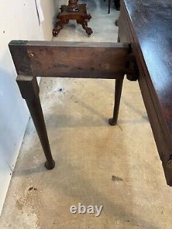 18th c mahogany Chippendale card game foyer table ball claw 1780s old surface