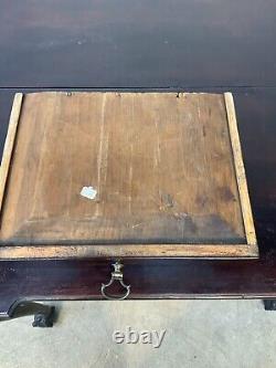 18th c mahogany Chippendale card game foyer table ball claw 1780s old surface