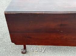 18th c period walnut chippendale dining table ball claw PA old surface large