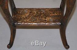 1905 Liberty's London Japanese Carved Side Table Jardiniere Plant Bust Stands
