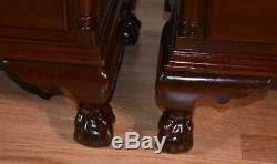 1910 Antique JB Van English Chippendale Mahogany Pair Nightstands bedside tables