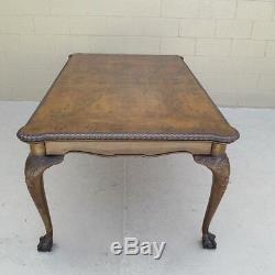 1920's Italian Chippendale Style Walnut Dining Table