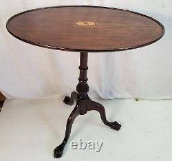 1920s American Chippendale Mahogany Tilt-Top Table Antique Furniture