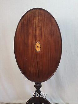 1920s American Chippendale Mahogany Tilt-Top Table Antique Furniture