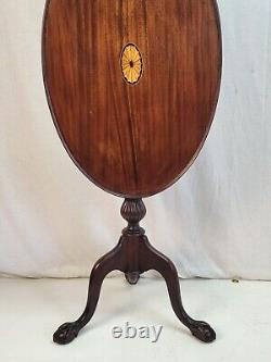 1920s American Chippendale Mahogany Tilt-Top Table Antique Furniture