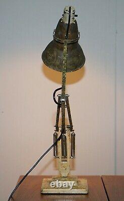 1938 Herbert Terry Model 1227 Anglepoise Articulated Table Lamp Marbled Paint