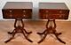 1940 Pair English Chippendale Style Mahogany Drop-leaf Pembroke Side End Tables