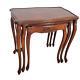 1940's Cherry Carved Stacking Tables With Cabriole Legs Flourishes Side Table