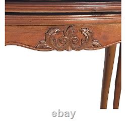 1940'S Cherry Carved Stacking Tables with Cabriole Legs Flourishes Side Table