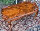 1940s Chippendale Carved Flame Mahogany Coffee Table With Gallery