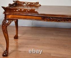 1940s English Chippendale carved Mahogany Coffee Table