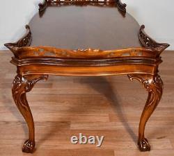 1940s English Chippendale carved Mahogany Coffee Table