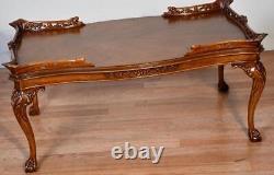 1940s English Chippendale carved Mahogany Coffee Table