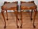 1940s Pair Of English Chippendale Mahogany Side Tables / End Tables