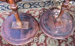 1940s Pair of Mahogany Sidetables Great American made English Chippendale style