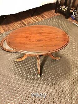 1950s Vintage Mahogany Removable Glass Tray-Top Butler's Table