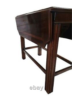 1980 Lane Drop Leaf Side Table Chippendale Mahogany withParquet Top. Style 98839