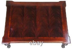 1994 Thomasville Flame Mahogany Chippendale Ball Claw Coffee Cocktail Table 48