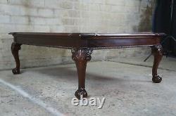 1994 Thomasville Flame Mahogany Chippendale Ball Claw Coffee Cocktail Table 48