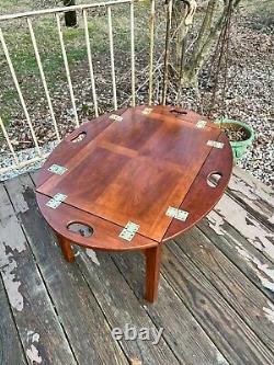 1998 Stickley Solid Cherry Chippendale Butler's Table with Brass Hinges 4772 #3