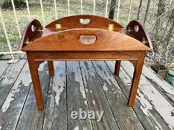 1998 Stickley Solid Cherry Chippendale Butler's Table with Brass Hinges 4772 #3