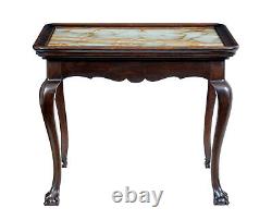 19th Century Oak Chippendale Influenced Onyx Top Table
