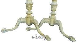 2 Chippendale Ball & Claw Mahogany Table Bases French Provincial Pedestals