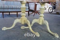 2 Chippendale Ball & Claw Mahogany Table Bases French Provincial Pedestals