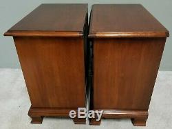 (2) THOMASVILLE Chippendale Solid Cherry 4 Drawer Nightstands Chests Side Tables