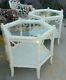 2 Vintage Chinese Chippendale Faux Bamboo Hollywood Regency Tables Shabby Chic $