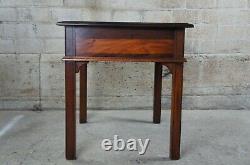 2 Vintage Chippendale Style Mahogany Side End Accent Tables Nightstands