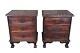 2 Vintage English Chippendale Style Mahogany 3 Drawer Bedside Table Nightstands