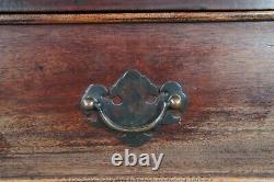 2 Vintage English Chippendale Style Mahogany 3 Drawer Bedside Table Nightstands