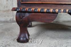 2 Vintage English Chippendale Style Mahogany 3 Drawer Bedside Table Nightstands