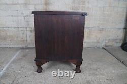 2 Vintage English Chippendale Style Mahogany 3 Drawer Bedside Table Nightstands