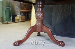 20th Century Chippendale Carved Mahogany Extendable Dining Table Ball & Claw 124