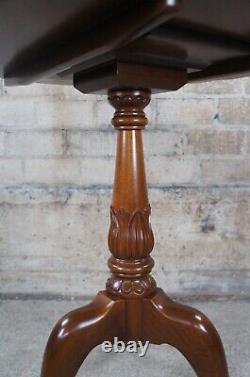 20th Century Chippendale Carved Mahogany Pie crust Tea Side Table Ball Claw Foot
