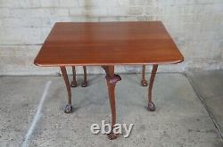 20th Century Chippendale Mahogany Ball & Claw Drop Leaf Gateleg Dining Table