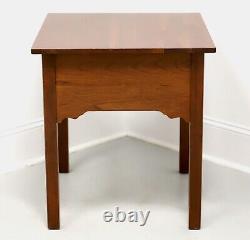 21st Century Cherry Chippendale Two-Drawer End Side Table