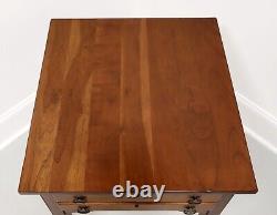 21st Century Cherry Chippendale Two-Drawer End Side Table